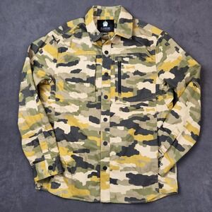 Duluth‎ Trading Co Alaskan Hardgear Snap Button Camo Shirt Jacket Mens Medium